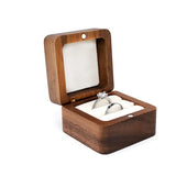 Small Wooden Jewelry Box for Travel, Engraved Name, Proposal Ring Box