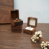 Small Wooden Jewelry Box for Travel, Engraved Name, Proposal Ring Box