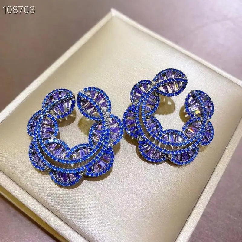 Zirconia Earring Garden Summer Women Wedding Jewelry Yellow Earring