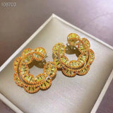 Zirconia Earring Garden Summer Women Wedding Jewelry Yellow Earring