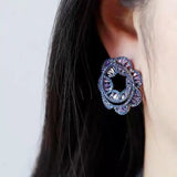 Zirconia Earring Garden Summer Women Wedding Jewelry Yellow Earring