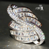 Princess Cut Zircon Silver Engagement Wedding Party Ring