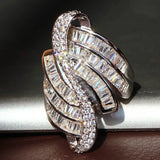 Princess Cut Zircon Silver Engagement Wedding Party Ring