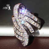 Princess Cut Zircon Silver Engagement Wedding Party Ring