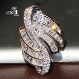 Princess Cut Zircon Silver Engagement Wedding Party Ring