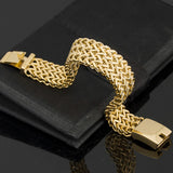Yellow Bracelet For Men 18MM Wide Stainless Steel Bracelet