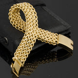 Yellow Bracelet For Men 18MM Wide Stainless Steel Bracelet