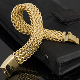 Yellow Bracelet For Men 18MM Wide Stainless Steel Bracelet
