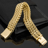 Yellow Bracelet For Men 18MM Wide Stainless Steel Bracelet