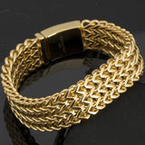 Yellow Bracelet For Men 18MM Wide Stainless Steel Bracelet