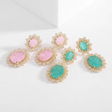 Yellow Plated Double Tourmaline Gemstone Drop Earring