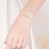 Zircon 925 Silver Airplane Bracelet Charm Jewelry