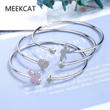 Zircon 925 Silver Dragonfly Butterfly Adjustable Bracelet Bangle