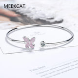 Zircon 925 Silver Dragonfly Butterfly Adjustable Bracelet Bangle