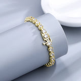 Zircon Bracelet Single Row 4mm Round Full Diamond Tennis Bracelet