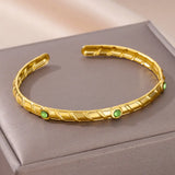 Zircon Bracelets for Women Stainless Steel Wedding Band Jewelry