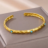 Zircon Bracelets for Women Stainless Steel Wedding Band Jewelry