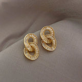 Zircon Circle Clasp Pendant Earrings For Woman
