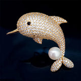 Zircon Corsage Orchid Rose Brooches Leaf Vase Fish Bowknot