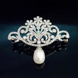 Zircon Corsage Orchid Rose Brooches Leaf Vase Fish Bowknot