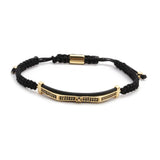 Zircon Crown Charm Bracelet 6MM Copper Beads Rope Braided for Women Men