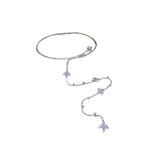 Zircon Flower Collar Torques Choker Necklace