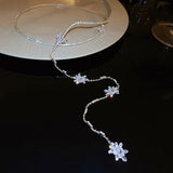Zircon Flower Collar Torques Choker Necklace