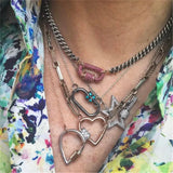 Zircon DIY Rhinestone Charms Clasp Lock Hook Crystal Necklace