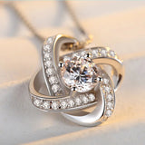 Zircon Necklace With Rose For Women Girlfriend