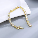 Zircon Silver Bracelet 4mm Round Diamond Tennis Bracelet
