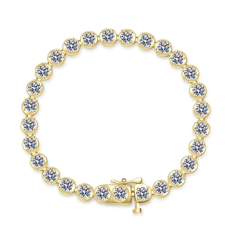 Zircon Silver Bracelet 4mm Round Diamond Tennis Bracelet