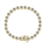 Zircon Silver Bracelet 4mm Round Diamond Tennis Bracelet
