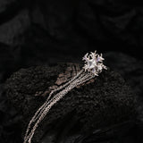 Sterling Silver Zircon Snowflake Ear Clip for Women