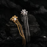 Sterling Silver Zircon Snowflake Ear Clip for Women