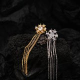 Sterling Silver Zircon Snowflake Ear Clip for Women