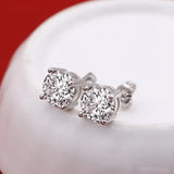 Zircon Stud 925 Silver Stud Earrings for Women