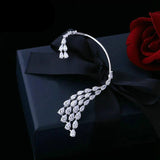Zircon Water Drop Ear Cuff Women Asymmetry Earrings