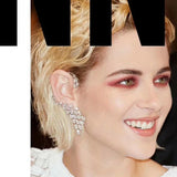 Zircon Water Drop Ear Cuff Women Asymmetry Earrings