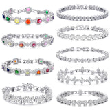 Zirconia Bracelet Stainless Steel Silver Jewellery for Girls