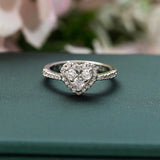 Zirconia Heart Wedding Ring for Women, Dazzling Promise Ring