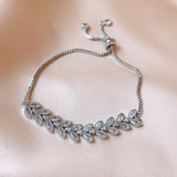 Zirconia Leaf Bracelets for Women Wedding Jewelry