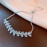 Zirconia Leaf Bracelets for Women Wedding Jewelry