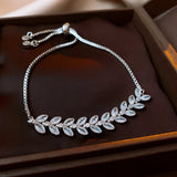 Zirconia Leaf Bracelets for Women Wedding Jewelry