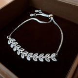 Zirconia Leaf Bracelets for Women Wedding Jewelry