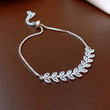 Zirconia Leaf Bracelets for Women Wedding Jewelry