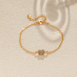 Zirconia Minimalist Women Bracelet 18k Plated Waterproof Link Chain