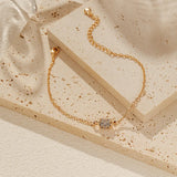 Zirconia Minimalist Women Bracelet 18k Plated Waterproof Link Chain