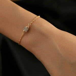Zirconia Minimalist Women Bracelet 18k Plated Waterproof Link Chain