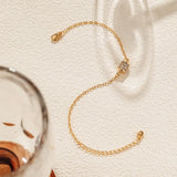 Zirconia Minimalist Women Bracelet 18k Plated Waterproof Link Chain
