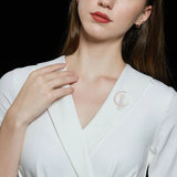 Opal Cat Brooches Pins for Women Anti-glare Buckle